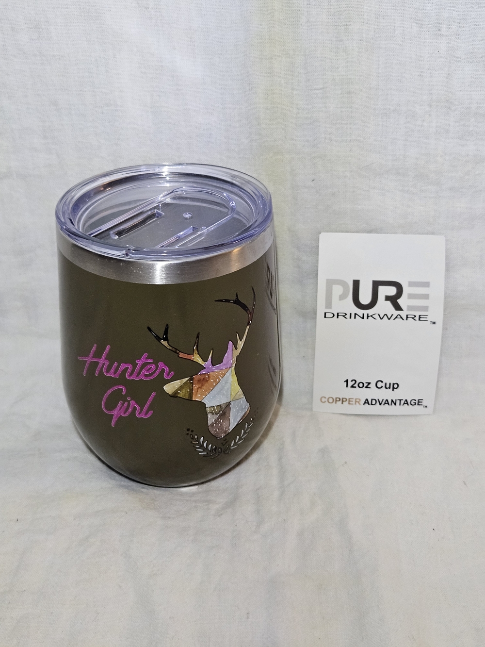 PURE Antimicrobial 12oz Hunter Girl Tumbler
